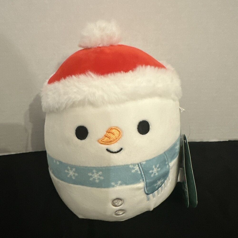 Squishmallow Galindo Snowman 7" Christmas Plush Blue Scarf Santa Hat with Tags